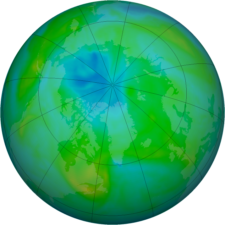 Arctic ozone map for 19 August 2007